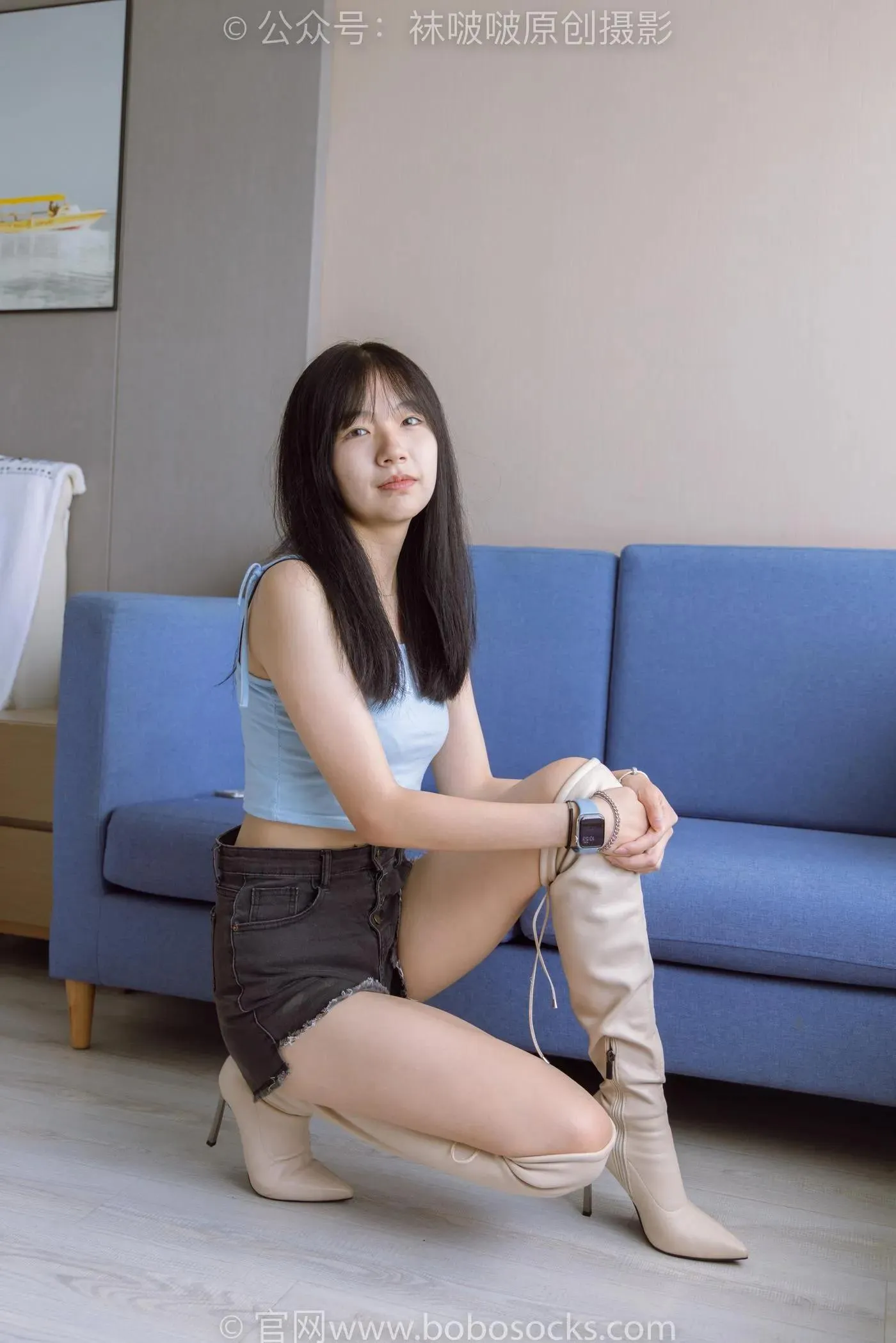 [BoBoSocks袜啵啵]NO.174 小甜豆-高跟长靴、白棉袜、裸足 [178P]插图1